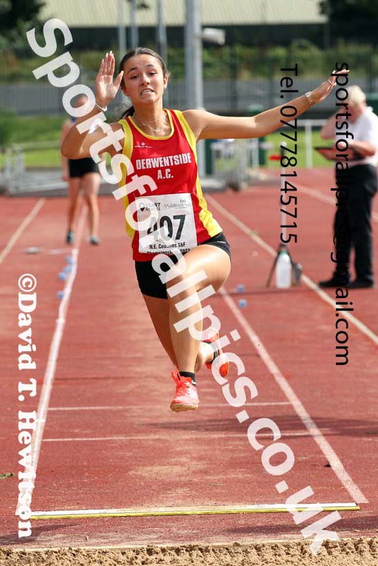 Women and Girls long jump, 2021 North Eastern Track and Field Champs., Middesbrough. Photo: David T. Hewitson/Sports for All Pics